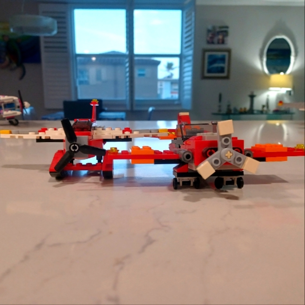 A set of Lego airplanes